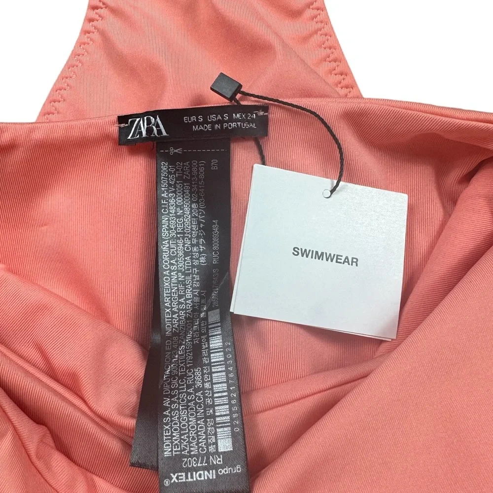 ZARA: NWT Cutout One Piece Swimsuit Orange -Size Small